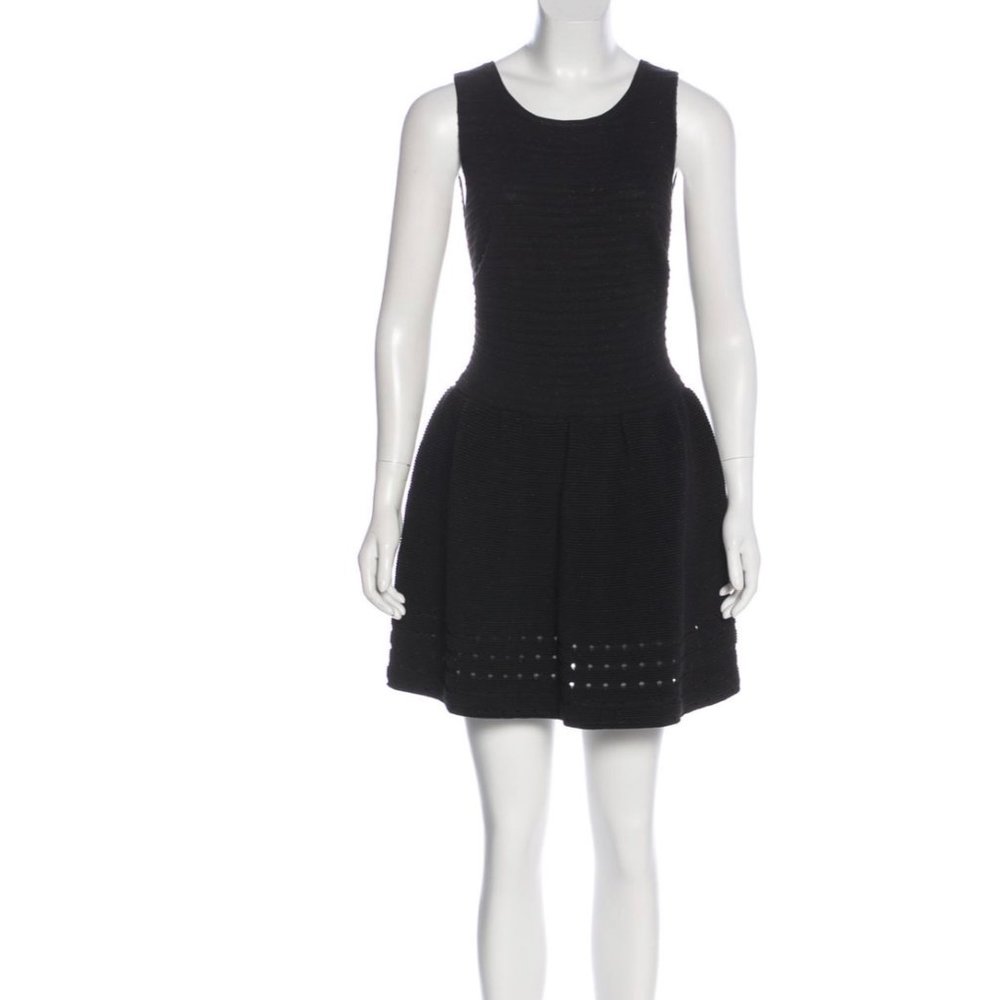 MAJE [2] Black scoop neck mini dress - Picture 4 of 4